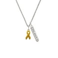 thumbnail image 2 of Delight Jewelry Silvertone Yellow Ribbon Silvertone Balance Bar Charm Necklace, 23", 2 of 4