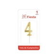 thumbnail image 1 of Vela Cumpleaños Prichos Icasi Color Dorado No. 4, 1 of 2
