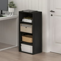 Furinno Basic 4-Tier Open Shelf Bookcase, Bookshelf, Storage Organizer, 11 x 17 x 35, Espresso
