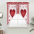 thumbnail image 5 of Valentines Kitchen Window Curtains, Swag Curtains Valance for Bedroom Living Room Bathroom, Romantic Red Lips Love Heart Rod Pocket Window Treatment Curtain Block Drapes 2 Panels 36"x63", 5 of 9