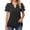 Black, variant on Womens Tops Casual Peplum Hem Flutter Sleeves Chiffon Plain Blouses,Blue,M