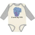 thumbnail image 3 of Inktastic I Love my TiTi Elephant Blue Purple Boys or Girls Long Sleeve Baby Bodysuit, 3 of 5