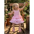 thumbnail image 3 of BemeyourBBs Toddler Baby Girl Pink Plaid Gingham Summer Dress Cute Little Girl Sundress Casual Layered Hem Plaid Print Cute Bow Sleeveless Dress Clothes, 3 of 9