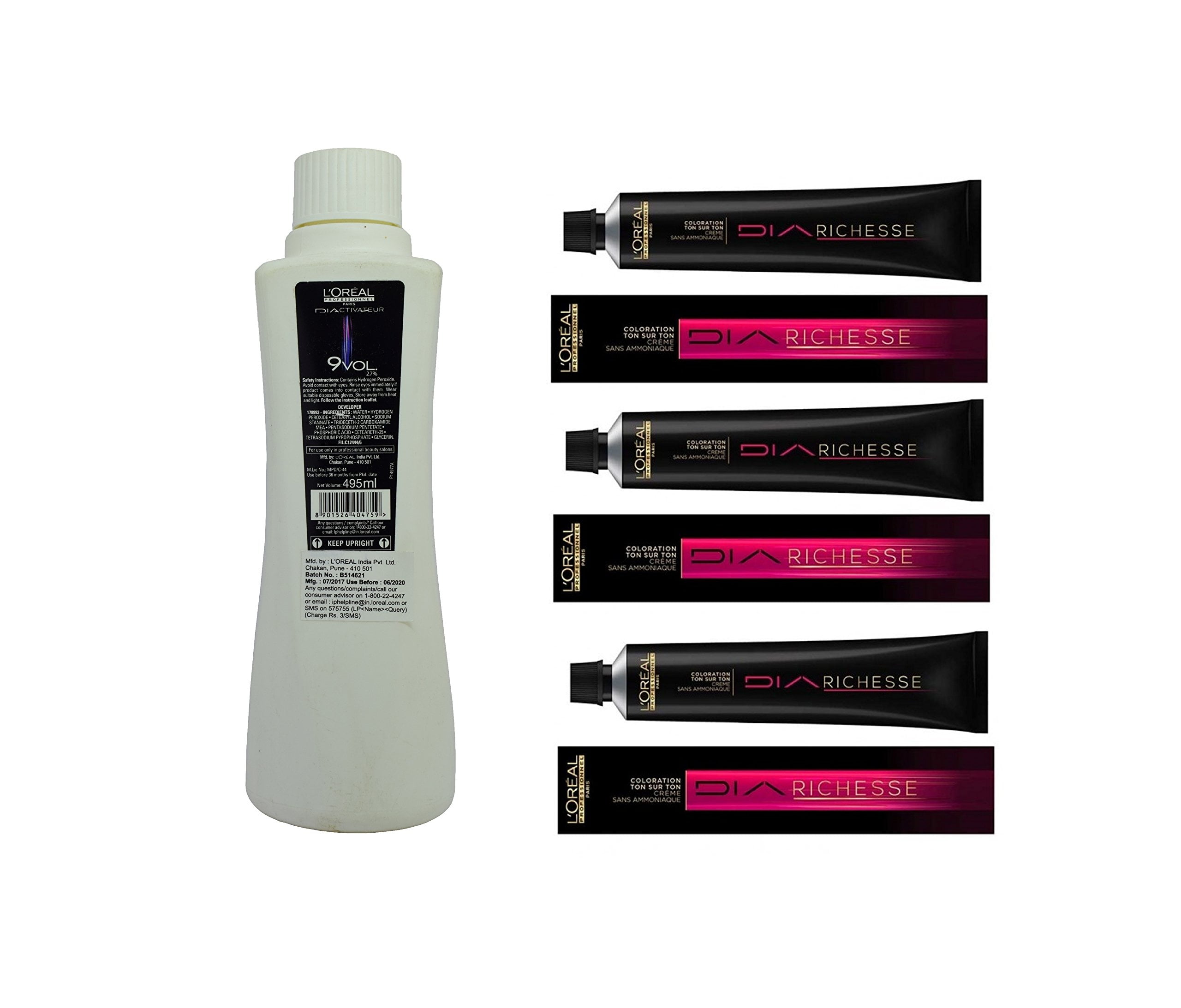 L'Oreal DIA Ammonia-free Hair Colour 3 Dark Brown (3 Tube) 60 ml ...