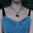 thumbnail image 2 of Collar creativo de cereza negra estilo hip-hop con cadena para clavícula y colgante para el cuello., 2 of 5