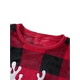 thumbnail image 4 of Musuos Matching Family Christmas Sweatshirts Long Sleeve Round Neck Reindeer Graphic Pullovers Plaid Tops, 4 of 9