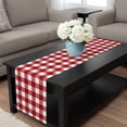 thumbnail image 4 of Farmhouse Buffalo Plaid Table Runner 90 Inches Long, Red White Checkered Kitchen Coffee Dining Table Decoration for Home Party Birthday Wedding Home Decor 13x90 Inches, 4 of 8