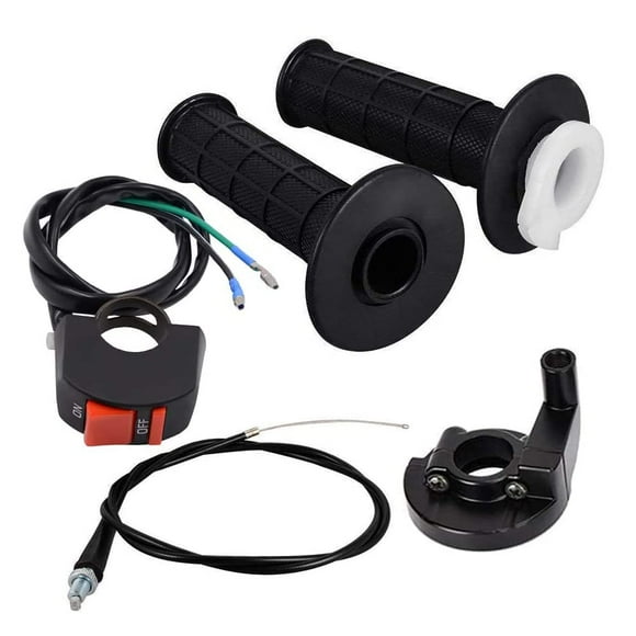7/8" 22mm Twist Throttle Accelerator Handle Grips and Cable 51" Set With ON/OFF Switch Button for 50cc 125cc 150cc 250cc Mini Bike ATV Quad Pit Bike Dirt bike