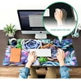 thumbnail image 4 of Large Mouse Pad 31.4 x 15.7inches 3mm XXL Extended Gaming Mouse Pad Mat with Non-Slip Base Stitched Mousepad for Computer,Office,Keyboard and Laptop-Colorful Plants Succulents，Waterproof Desk Mat, 4 of 6