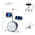 Infans 13 Inch 3Piece Kids Junior Beginner Drum Set w/Tom Snare Bass Drum Blue