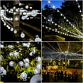 thumbnail image 3 of GooingTop White Solar String Lights Outdoor Waterproof,26FT 50 LED Crystal Bubble Patio Lights Backyard Lights for Outdoor Tree Pathway Patio Wedding Home Decor, 3 of 8