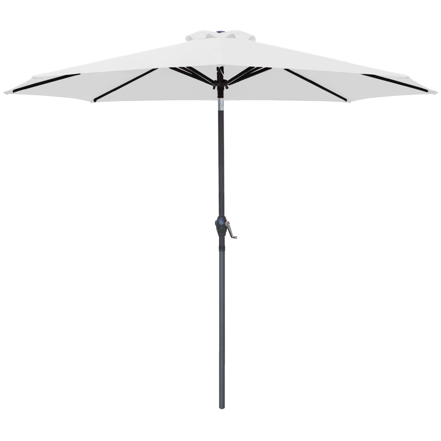 Walnew 9' White Patio Umbrella Outdoor Market Table Umbrella with Push