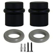 Design House 2-Pack Modern Cylindrical Floor Mounted Door Stops with Rubber Bumper, Matte Black