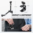 thumbnail image 3 of Neewer 11" Articulating Magic Arm Clamp Mount with Super Clamp, Camera Monitor Mount with 1/4" 3/8" ARRI Locating Pins & Holes for DSLR Action Camera Video Light Compati, 3 of 7