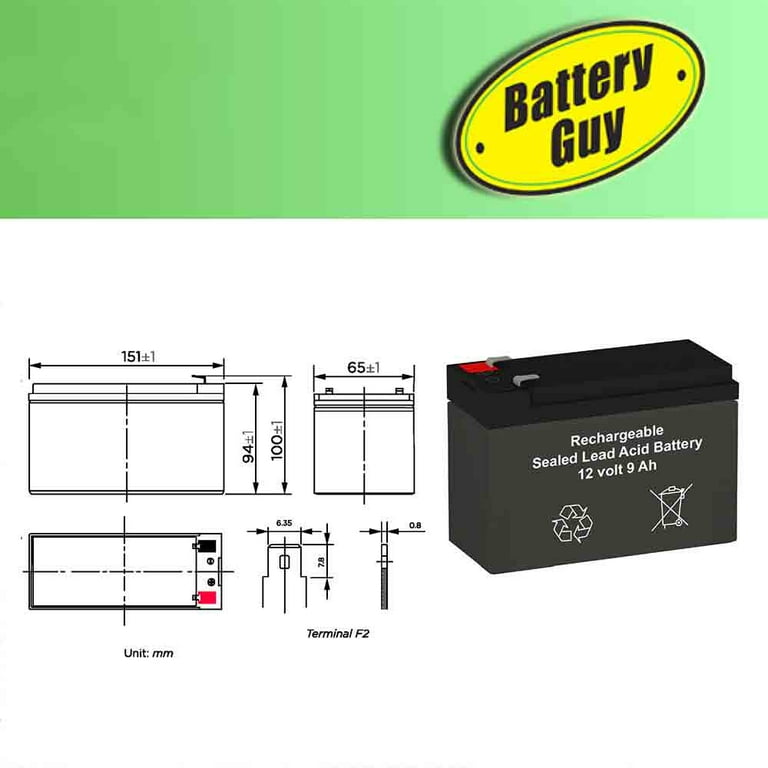 BatteryGuy UPRW1245P2 replacement 12V 9Ah battery - BatteryGuy brand  equivalent 