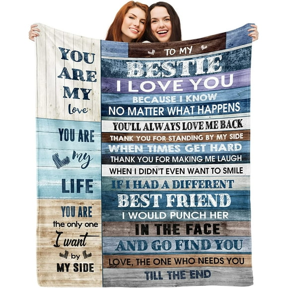 LHSHID Cadeaux pour Ma Meilleure Amie Couverture Meilleure Amie Cadeaux d'Anniversaire pour Femmes Sœur Meilleure Amie Adolescentes Longue Distance Amitié Cadeau de Noël Ou Saint-Valentin pour Elle Couverture 60x80 Po
