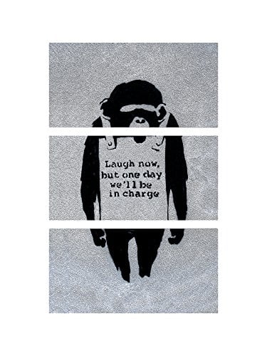 Laugh Now Banksy Archival Canvas Print 30"x20" 
