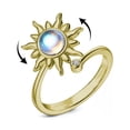 thumbnail image 3 of Anillo de ansiedad, anillo giratorio de girasol, anillo antiestrés ajustable, anillo giratorio de girasol, diseño exquisito, 3 of 8