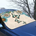 thumbnail image 3 of Xoenoiee Boho Mandala Butterfly Print Windshield Cover for Ice and Snow, Car Windshield Snow Cover Waterproof UV Dust Resistant Winter Ice Sunshade Protector, Universal Fit SUV Sedan, 3 of 7