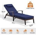thumbnail image 2 of Yalissey 79.1''Chaise Lounge Chair Set Outdoor of 2, Patio Lounge Chair, Wicker Reclining Chair with 6 Adjustable Position Backrest 115-180° for Poolside, Backyard, Lawn, Deck (Blue), 2 of 7