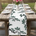 thumbnail image 4 of Teal Pine Tree Table Runner 72 Inches, Farmhouse Botanical Country Bed Runner Dresser Scarves Tabletop for Indoor Outdoor Parties/Ceremony/Banquet, 14" x 72", 4 of 8