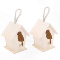 thumbnail image 3 of Wooden Birdhouse Set of 2 for Outdoor Garden Decoration Hanging Nesting Box Craft Ornament, 3 of 5