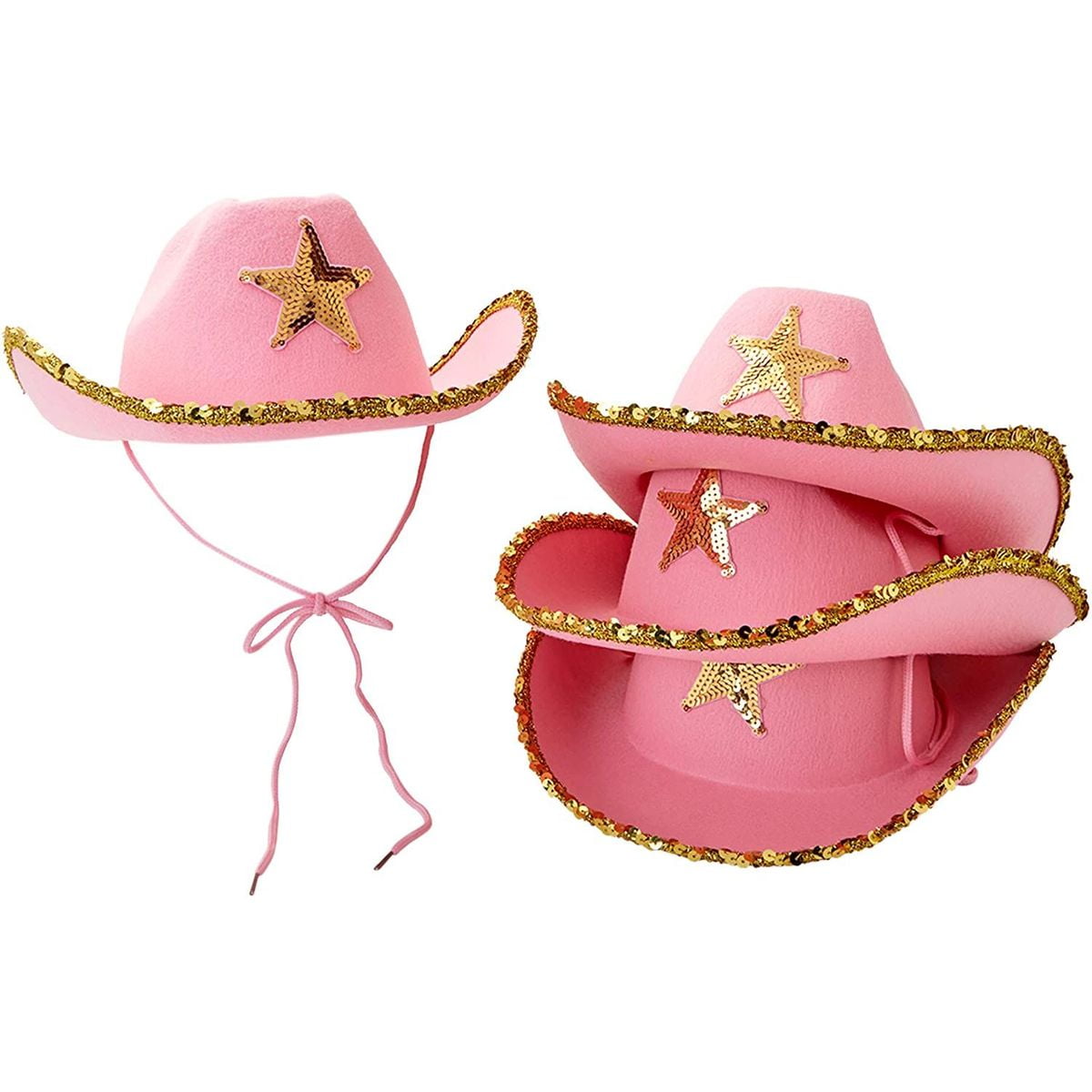 Blue Panda Pink Sparkly Western Cowboy 