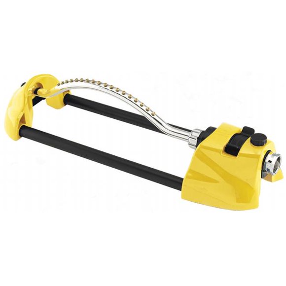 Dramm Corporation 10-15003 Yellow Premium Metal Oscillating Sprinkler With Brass