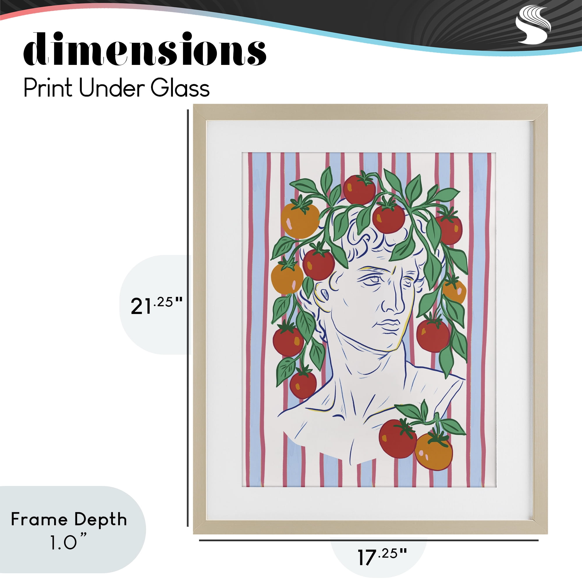 Stupell Industries La Rossa Sculpture Face Birch Framed Print Under Glass, design by Radhika Modi