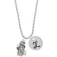 thumbnail image 1 of Delight Jewelry Silvertone Golf Club Bag Silvertone Script Initial Disc - Z - Charm Necklace, 20"+3", 1 of 4
