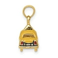 thumbnail image 2 of Auriga 14k Yellow Gold 3D Enameled TAXI Pendant for Women, 2 of 6