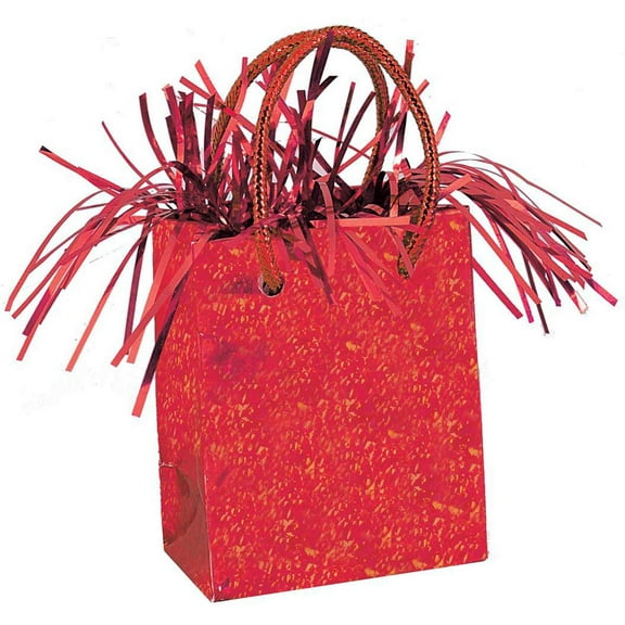 Gift Bag Shaped Balloon Weight, Red, 1ct
