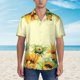 thumbnail image 2 of Balery Sunflowers On A Yellow Background Camisas hawaianas de manga corta para hombre, camisas playeras de corte holgado, camisas de vacaciones con botones,XX-Large, 2 of 7