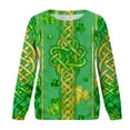 thumbnail image 6 of Craaazy Women's Comfy Clover Graphic St Patrick's Day Long Sleeve Tops, 6 of 7