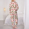 thumbnail image 6 of Wukai Strawberries And Leaf Print Women's Pajama Set - Soft Long Sleeve Sleepwear for Comfort and Style-Medium, 6 of 9