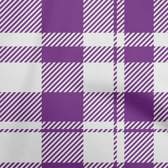 oneOone Cotton Jersey Purple Fabric Check Diy Clothing Quilting Fabric Print Fabric By Yard 58 Inch Wide