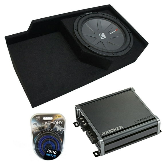 88-98 GMC Sierra Ext Cab Truck Kicker CompR CWR10 Single 10" Sub Box CXA8001 Amp