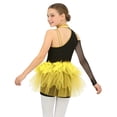 thumbnail image 5 of Aislor Girls Ballet Skirted Bodysuit Sequins Performance Jumpsuit Asymmetrical Latin Jazz Dance Dress Leotard Gold 8, 5 of 7