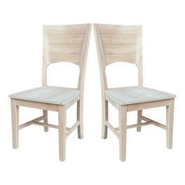 Vista Solid Wood Ladderback Chair Set of 2 Chairs in Hickory Washed Coal Walmart