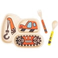 thumbnail image 1 of Juego de platos para niños Platos de bambú para niños pequeños Vajilla Juego de platos para la cena Alimentación del bebé Plato dividido a prueba de derrames - Cuchara y tenedor para bebés Juego de 3 piezas para niños y niños pequeños Enseña el control de porciones para niños Vhermosa  Tapetes y Alfombras, 1 of 7