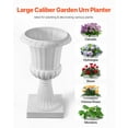 thumbnail image 2 of VEVOR Plastic Urn Planters, 15.8 x 26.4 Inch, 2 Pack White Classic Flower Pots Front Porch Planters, Indoor & Outdoor Vase for Wedding, Party, Event, Home, Stage, Garden, Balcony, Patio Decoration, 2 of 9
