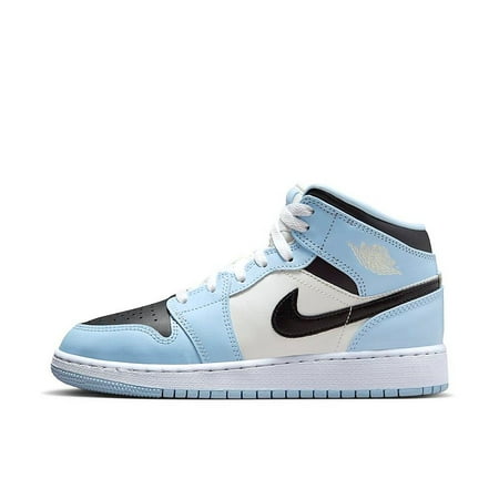 Little Kid's Jordan 1 Mid Ice Blue/Black-Sail-White (640737 401) - 11