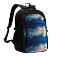 thumbnail image 1 of Fotbe White Jellyfish Dansing in the Ocean Mochila con Estampado y Puerto USB para Hombre y Mujer, Mochila Antirrobo, Mochila de Viaje, Mochila Escolar, Mochila Universitaria, 1 of 7