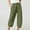 Army Green, variant on SwiftWear Women's Solid-Toned Capri Pants Adjustable Comfort & Pocket Utility | Casual Breathable Cotton-Linen fabric S-3XL