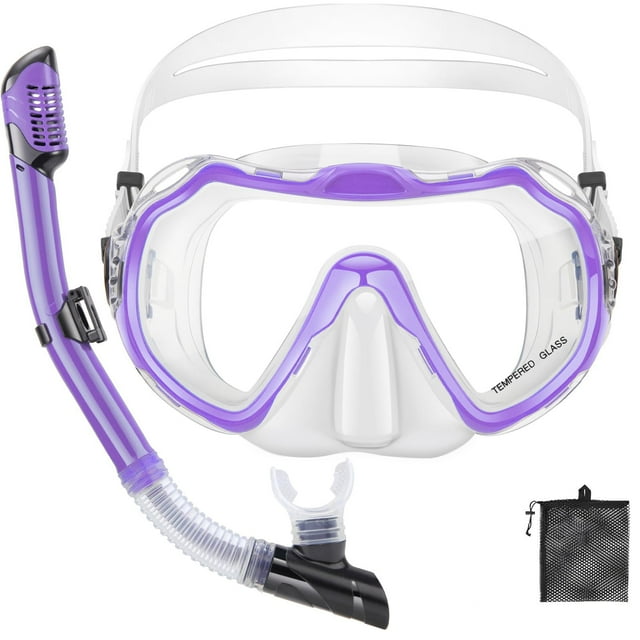 Set de Snorkel PIYAZI Equipo de Snorkel para Adultos con Bolsa de Malla
