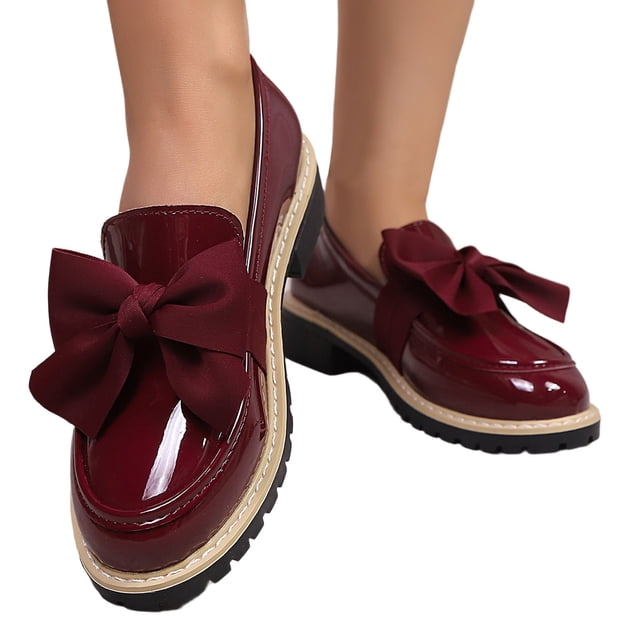 Versatile Classic British Design Loafers With Lofty Sole For Women All Day Comfort Clean Solid Color Casual Dress Shoes