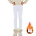 thumbnail image 2 of Zshosam Girls Fleece Lined Leggings Girls Fleece Lined Leggings Toddler Kids Winter Warm Basic Full Length Pants Size 18 24 Months,(White 18-24 Months), 2 of 7