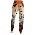 thumbnail image 5 of Womens Halloween Pants Pumpkin Graphic Jogger Trousers Stretch Waist Cuffed Ankle Casual Indoor Outdoor Bottoms Multicolor 3XL, 5 of 5