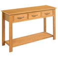 thumbnail image 1 of vidaXL Console 110x35x75 cm Bois de Chêne Massif, 1 of 5