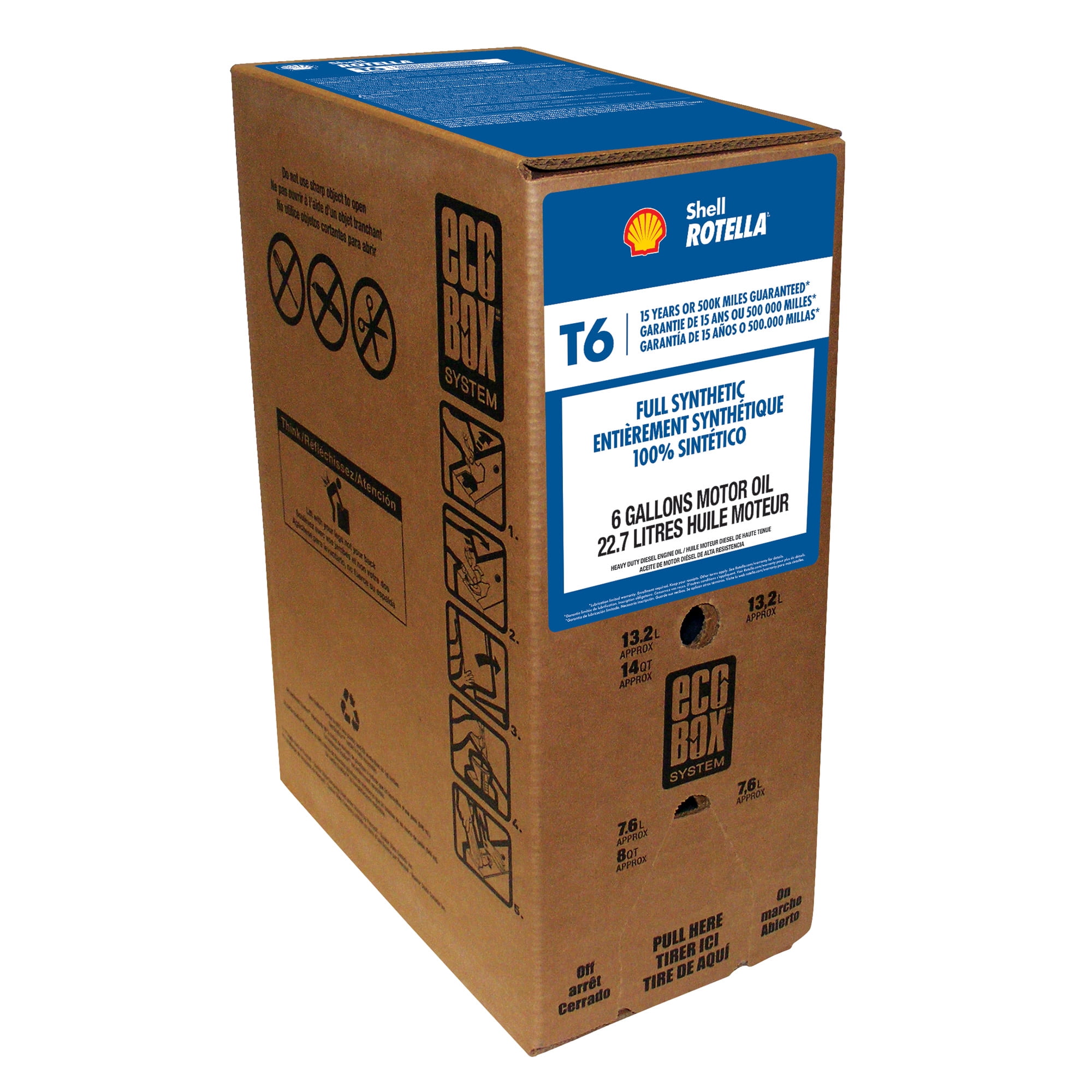 Shell Rotella T6 5W-40 Diesel Engine Oil Ecobox, 1 Quart -- offer valid for in store oil change only